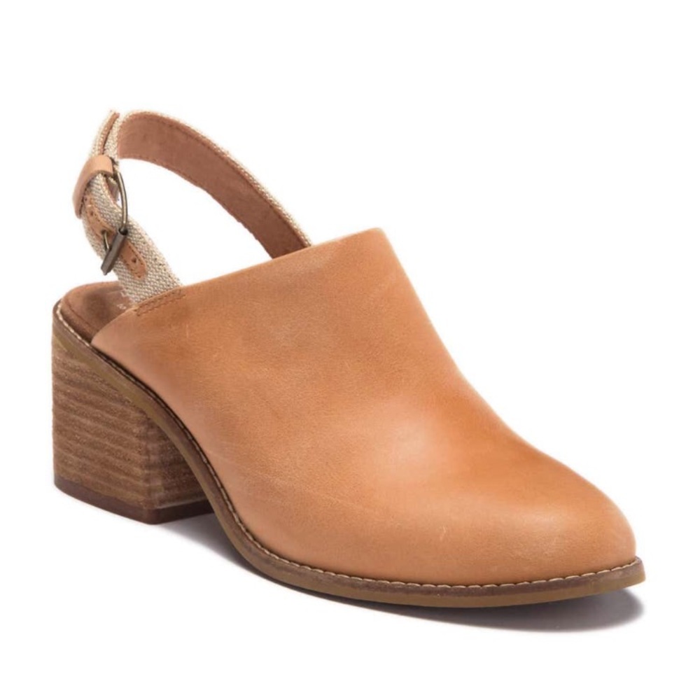 Leila Leather Slingback Clog Heel